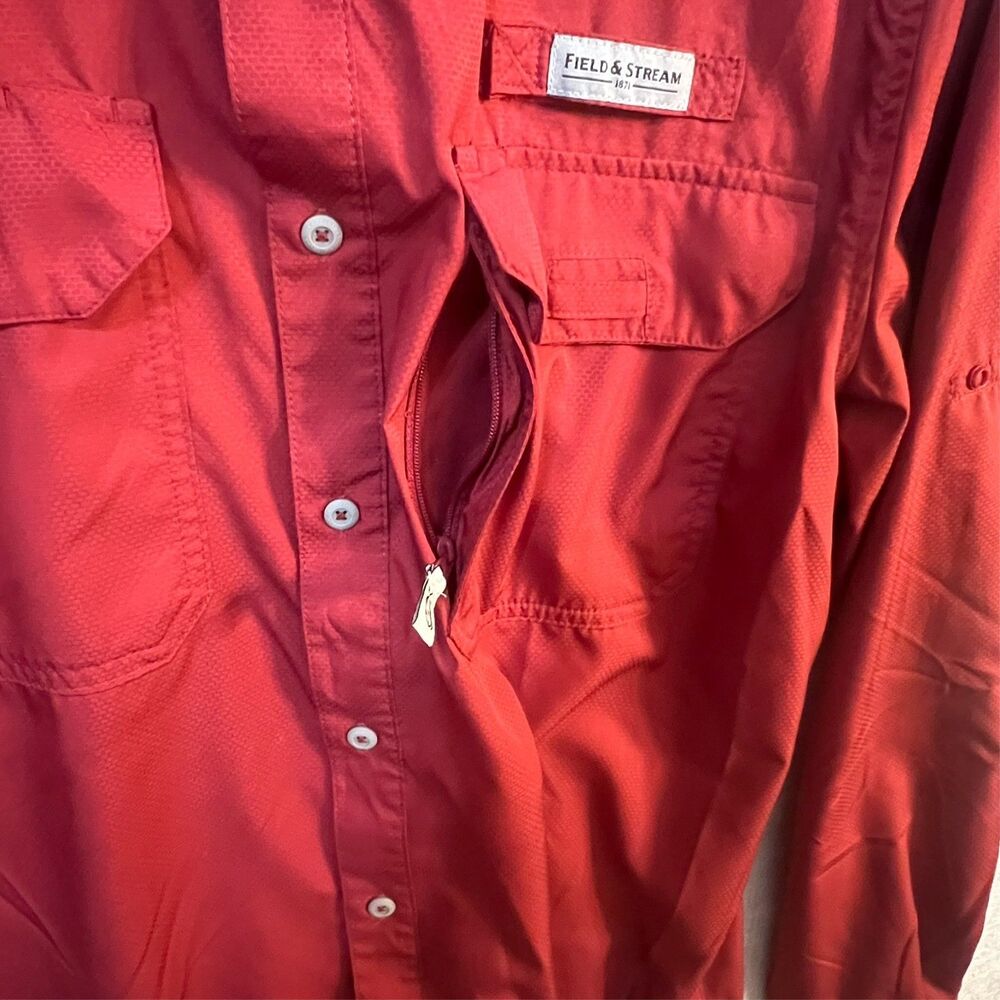Field & Stream Shirt Men’s M Red Long Snap Sleeve… - image 4